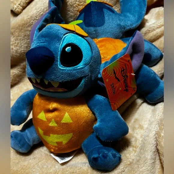 Disney Stitch Halloween Small Plush Pumpkin•Officially Licensed Toys• NWT - Picture 4 of 6